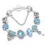 Ethnic Constellation Copper Zinc Alloy Rhinestone Charm Bracelet with Love Letter Pendant