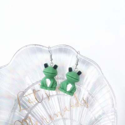 Creative Cartoon Resin Pendant Earrings for Students