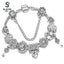 Ethnic Constellation Copper Zinc Alloy Rhinestone Charm Bracelet with Love Letter Pendant