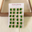 12-Piece Set Retro Square Inlay Copper Zircon Stud Earrings