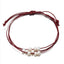 Simple Solid Color Rope Braid Women's Bracelet with Natural Pearl