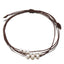 Simple Solid Color Rope Braid Women's Bracelet with Natural Pearl