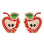 New Apple Fruit Diamond Stud Earrings Wholesale