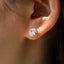 Classic Geometric Round Colorful Zircon Copper Stud Earrings for Women