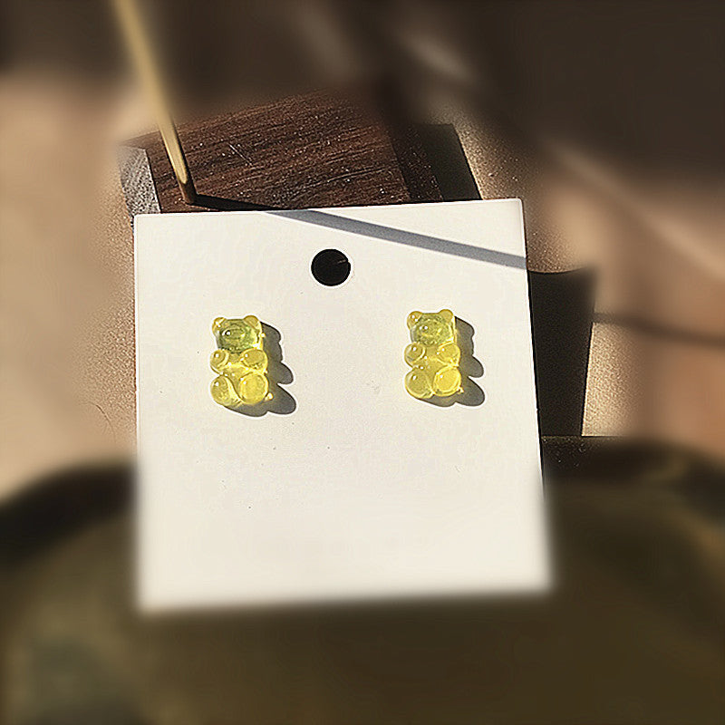 1 Pair Simple Style Classic Style Bear Plastic Resin Ear Studs