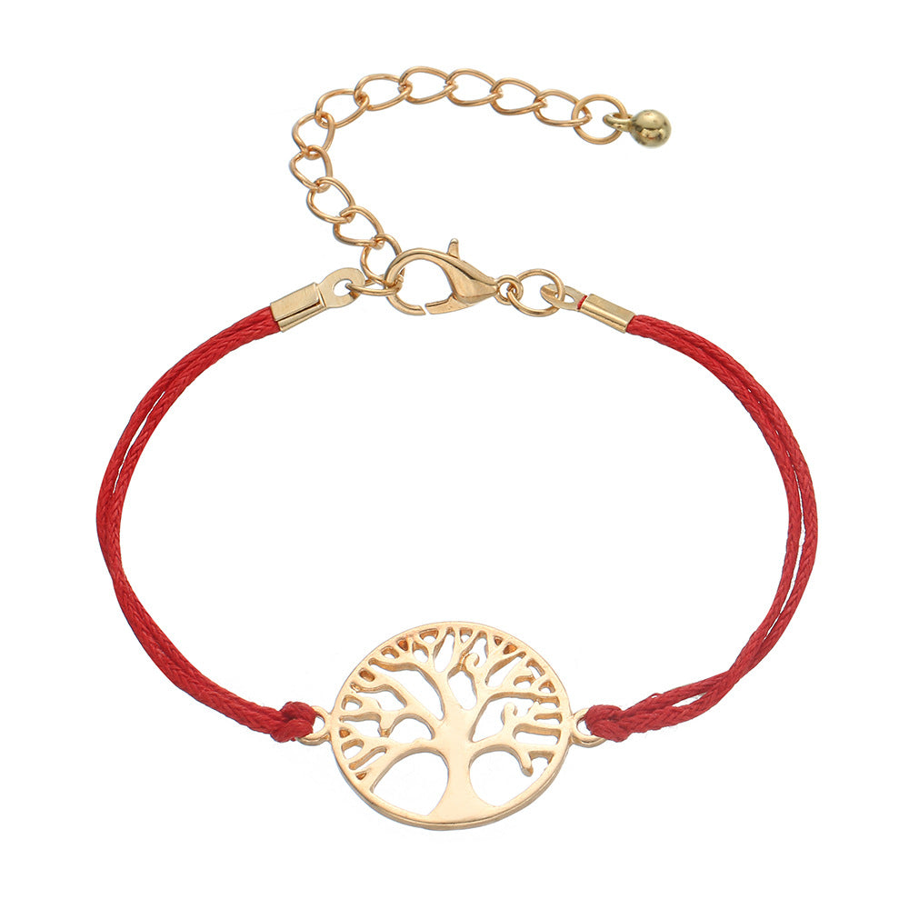 Simple Alloy Life Tree Braided Bracelet NHHN154668