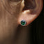 Classic Geometric Round Colorful Zircon Copper Stud Earrings for Women