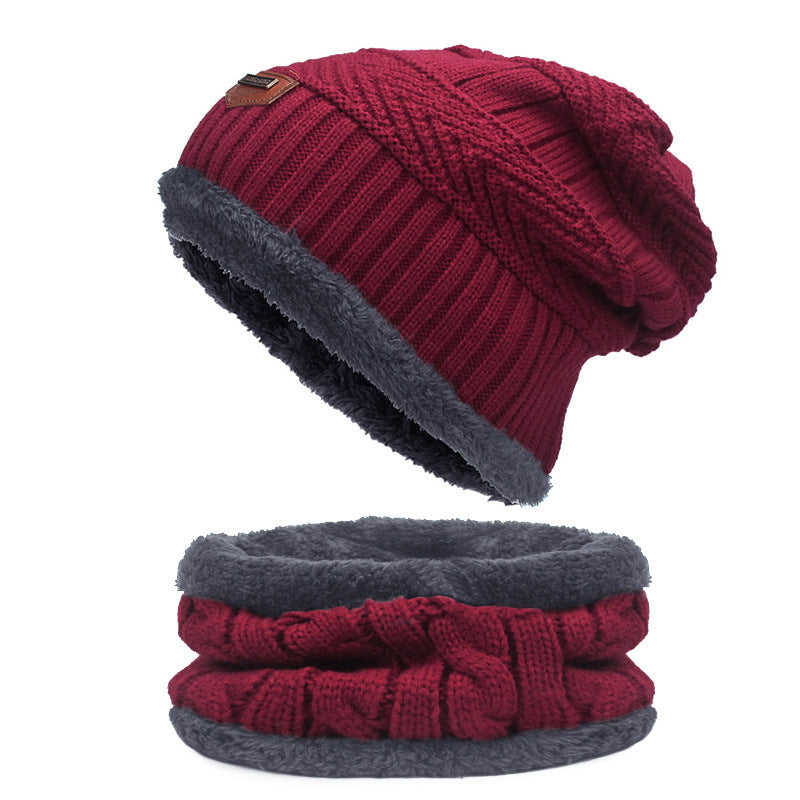 Unisex Knit Wool Cap and Scarf Set - Autumn Warmth Collection