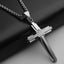 Men's Cross Titanium Steel Pendant Necklace - Polished Finish