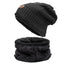 Unisex Knit Wool Cap and Scarf Set - Autumn Warmth Collection