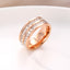 Fashion Geometric Titanium Steel Rhinestone Rose Gold Rings for Women