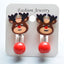 Fashion Christmas Reindeer Tassel Clip-On Earrings for Kids