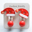 Fashion Christmas Reindeer Tassel Clip-On Earrings for Kids