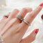 Fashion Geometric Titanium Steel Rhinestone Rose Gold Rings for Women