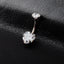 New Zircon Double Heart Navel Piercing Jewelry