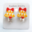 Fashion Christmas Reindeer Tassel Clip-On Earrings for Kids