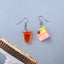 Novelty Hamburger and Milkshake Resin Earrings for Women