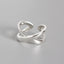 S925 Sterling Silver Ring Korean Smooth Cross Open Ring Personality Joint Ring