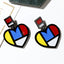 Acrylic Heart-shaped Colorful Statement Earrings