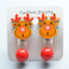 Fashion Christmas Reindeer Tassel Clip-On Earrings for Kids