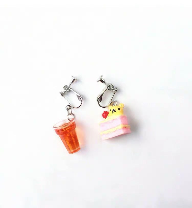 Novelty Hamburger and Milkshake Resin Earrings for Women