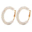 Simple Retro Large Circle Pearl Hoop Earrings