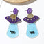 Hot Acrylic Earrings Funny Ufo Spaceship Flying Saucer Cute Exaggerated Fluorescent Fashion Earrings Female