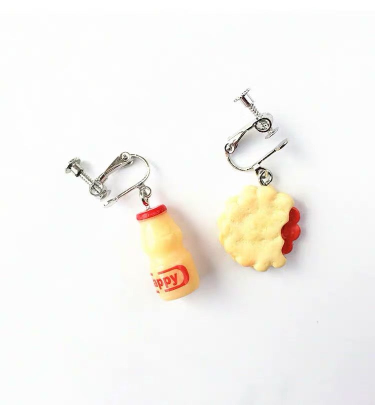 Novelty Hamburger and Milkshake Resin Earrings for Women