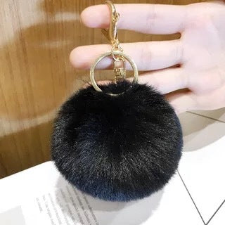 Fashion Faux Rabbit Fur Pom Pom Keychain Accessory 8cm