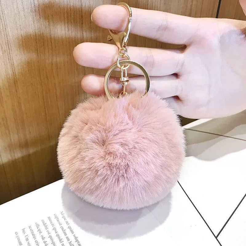 Fashion Faux Rabbit Fur Pom Pom Keychain Accessory 8cm