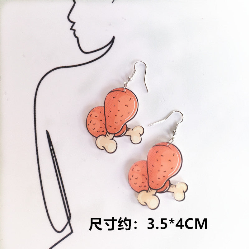 Cartoon Geometric Acrylic Sushi Donut Earrings