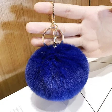 Fashion Faux Rabbit Fur Pom Pom Keychain Accessory 8cm