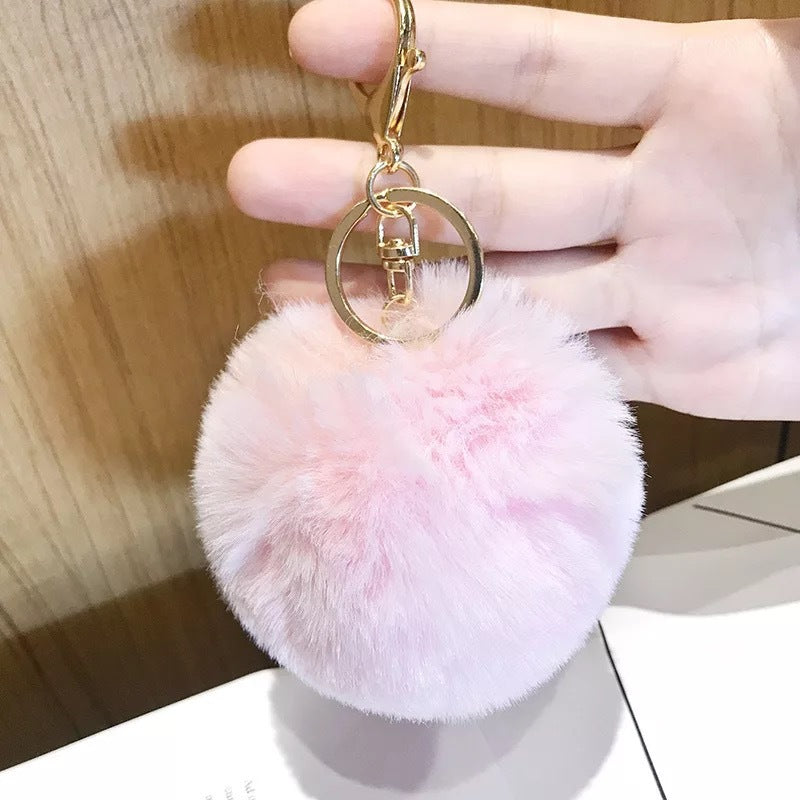 Fashion Faux Rabbit Fur Pom Pom Keychain Accessory 8cm