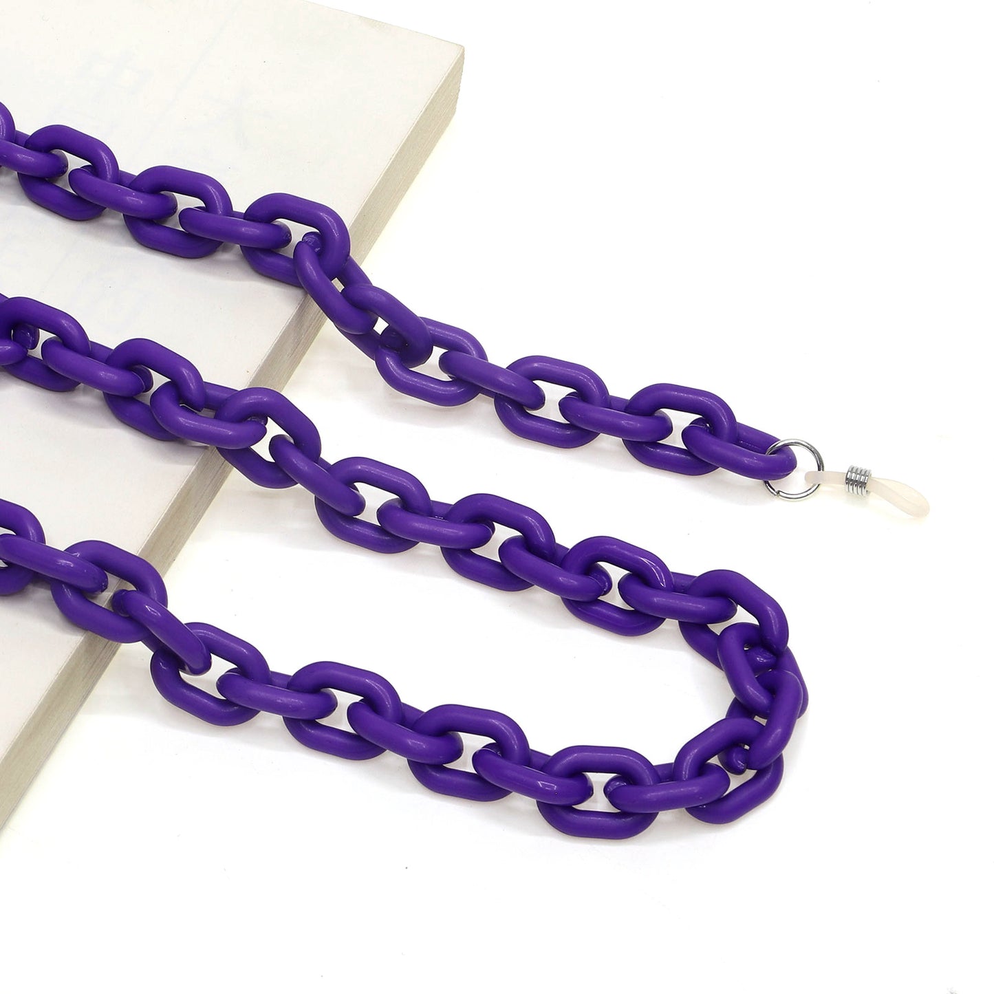 Acrylic Eyeglasses Chain 24-Color Candy Multi-Color Concave Design Glasses Cord with Individual Packaging