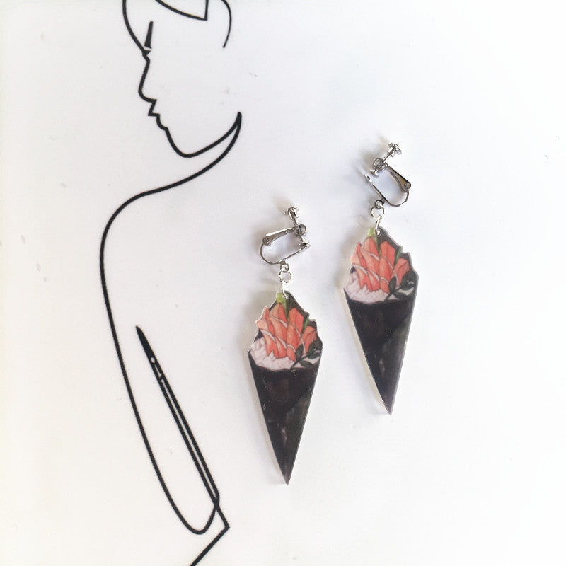 Cartoon Geometric Acrylic Sushi Donut Earrings