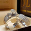 Fashion Geometric Alloy Inlaid Zircon Couple Rings Wholesale