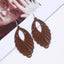 Exaggerated Carved Hollow Wood Geometric Big Earrings Earrings Retro Ear Hooks