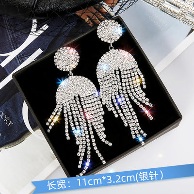 Luxurious Rhinestone Tassel Chandelier Earrings for Women