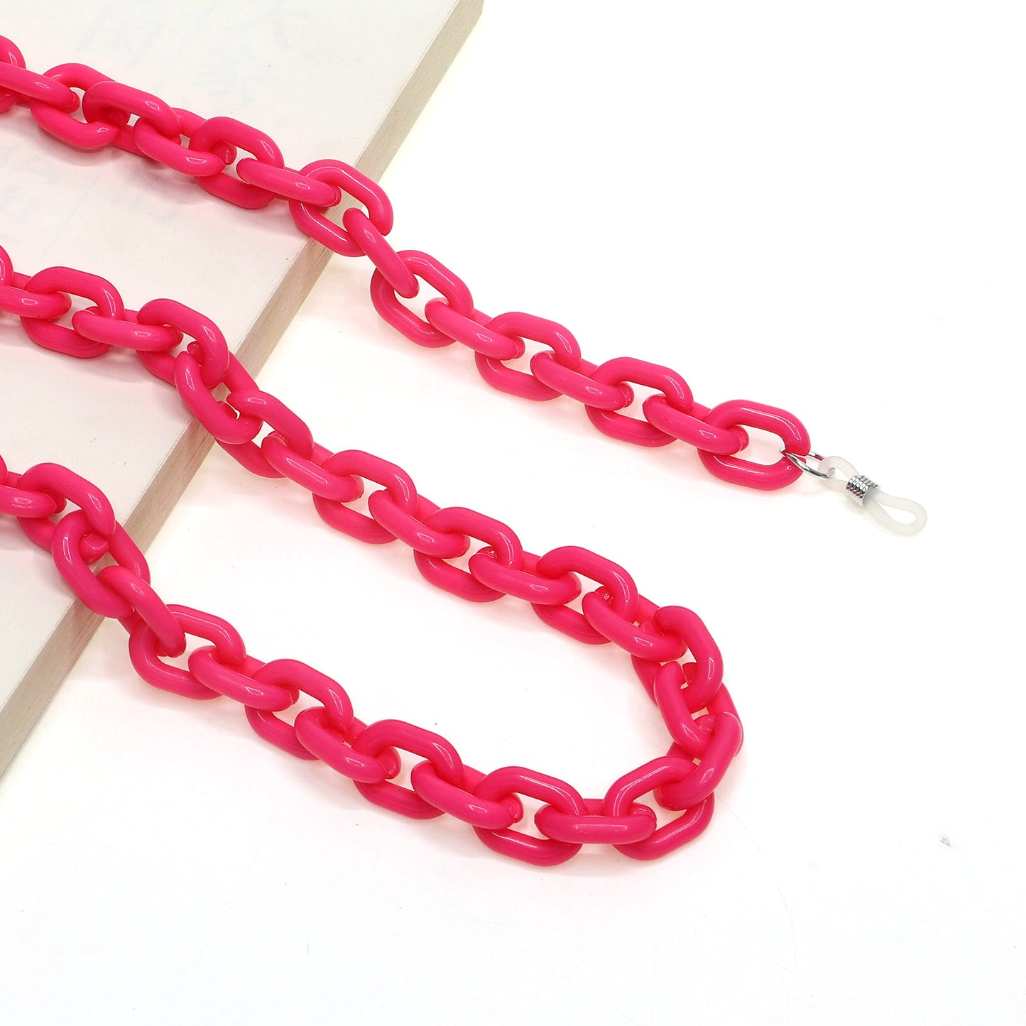 Acrylic Eyeglasses Chain 24-Color Candy Multi-Color Concave Design Glasses Cord with Individual Packaging