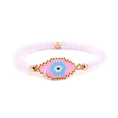 Evil Eye Miyuki Beaded Crystal Bracelet