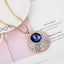 Retro Geometric Crystal Ballerina Pendant Necklace