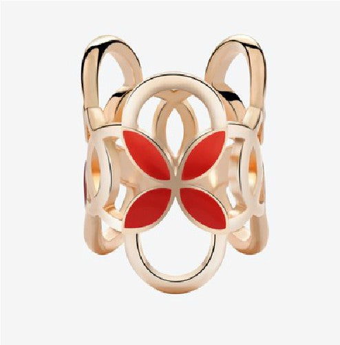 Women's Geometric Alloy Enamel Pearl Scarf Ring Accessory