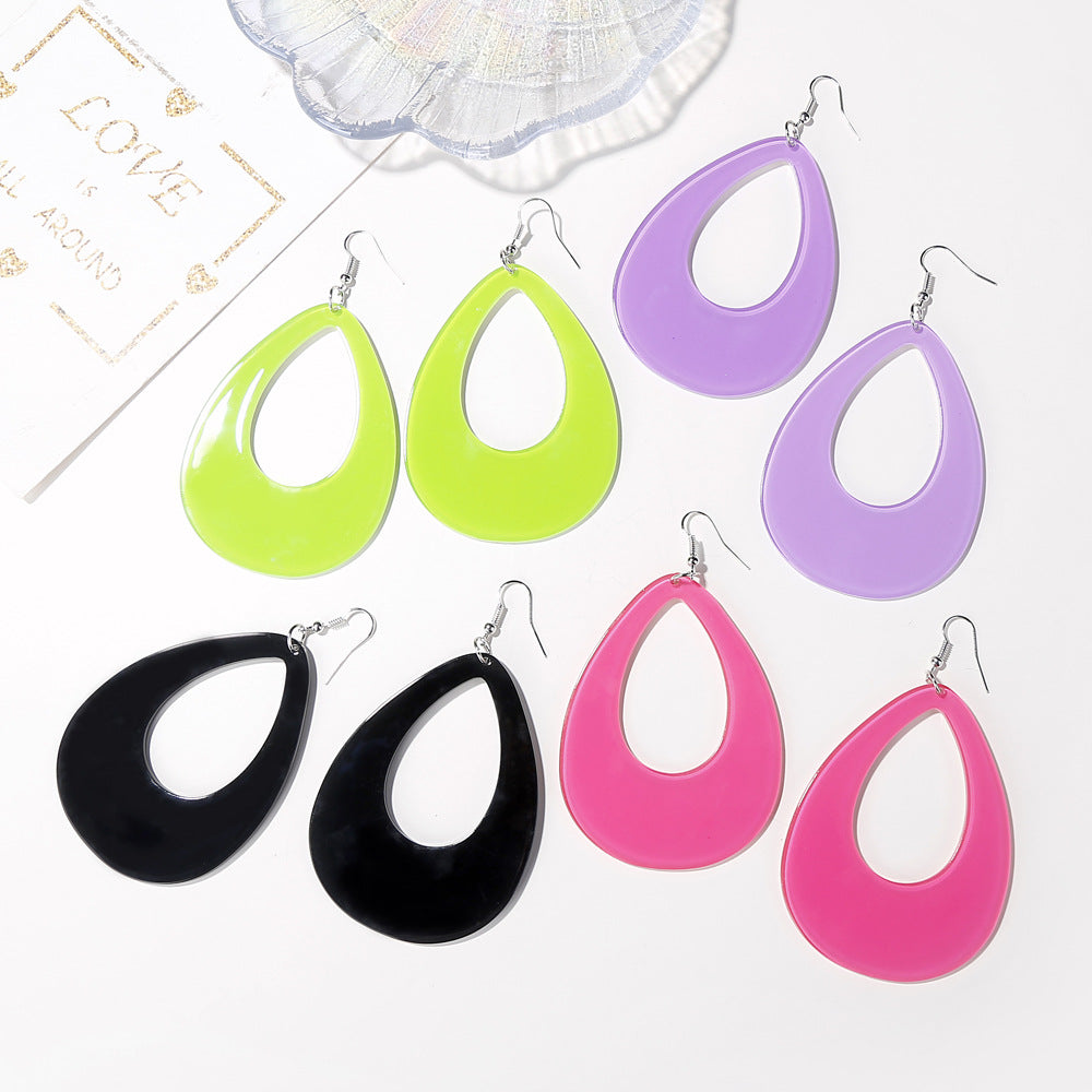 Acetate Rattan Creative Colorful Acrylic Earrings Set - Four Piece Collection