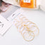 Fashion Geometric Circle Hoop Earrings Set - 6 Pieces