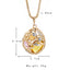 Retro Geometric Crystal Ballerina Pendant Necklace