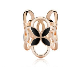 Women's Geometric Alloy Enamel Pearl Scarf Ring Accessory