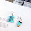 Creative Handmade Asymmetric Pencil and Test Paper Ear Hook Earrings