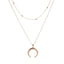 Geometric Crescent Alloy Pendant Necklace for Women