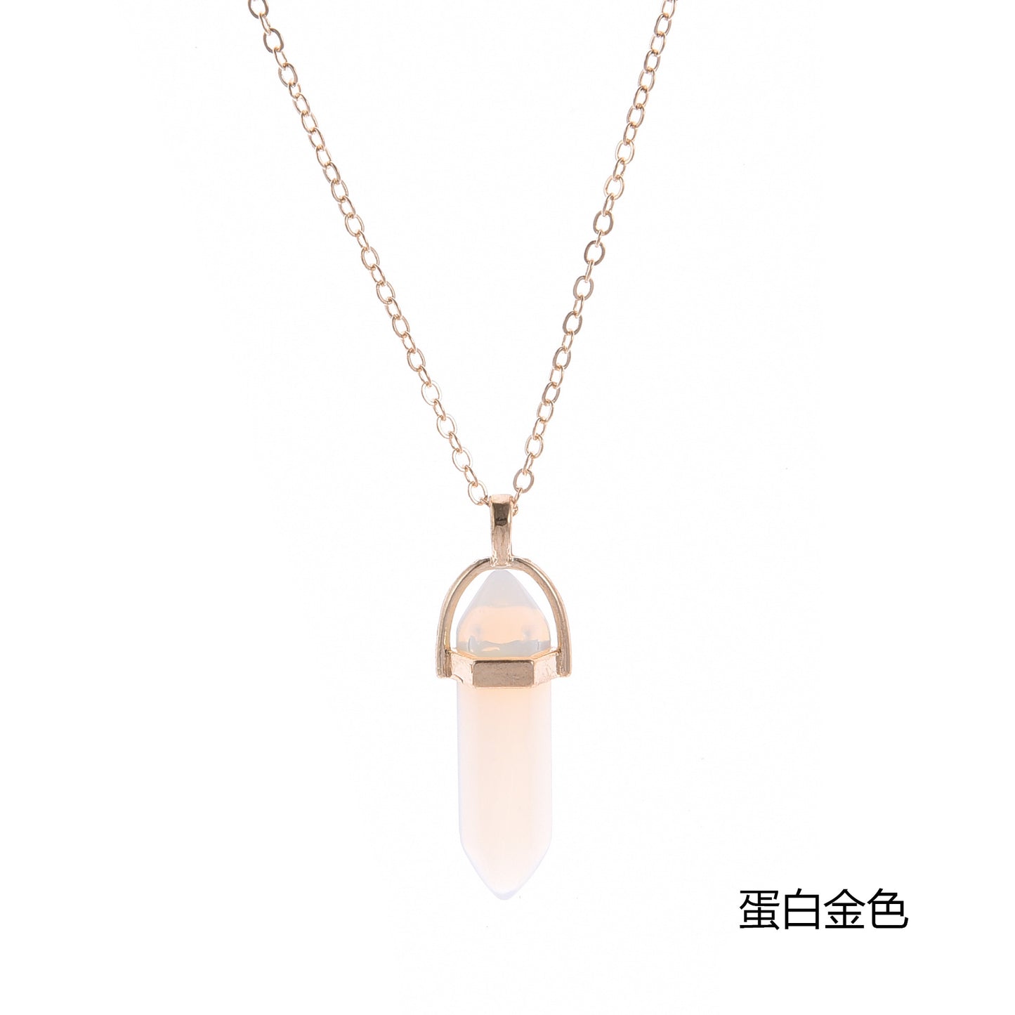 New Fashion Short Bullet Pendant Necklace Crystal Stone Pendant Alloy Necklace