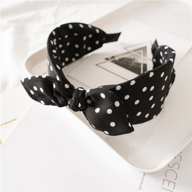 Leopard Print Knotted Rabbit Ears Wide Headband for Women